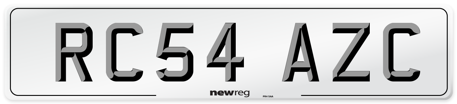 RC54 AZC Number Plate from New Reg
